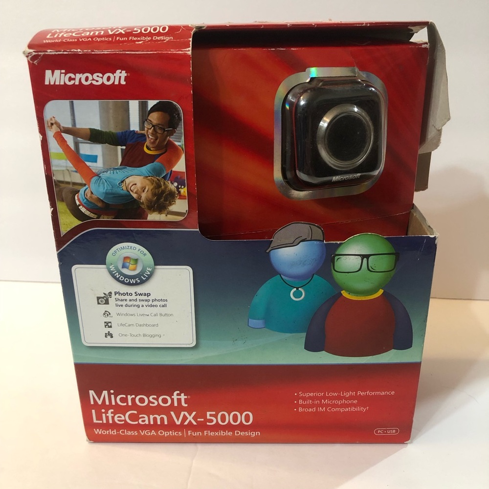 Microsoft LifeCam VX-5000 Black and Silver Webcam